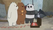 Ice Bear (l.), Grizzly Bear (2.v.l.), Panda Bear (2.v.r.)