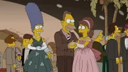 Marge (l.) stellt im Altersheim von Grandpa Abraham (M.) fest, dass die alten Leute dort von einer Schwester unter sehr starke Medikamente gesetzt werden und versucht, dieses zu verhindern. Allerdings sind sie dann alle ohne ihre Tabletten deprimiert, weil sie nicht mehr in ihre Traumwelt flüchten können ...