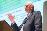 TORONTO, ON - APRIL 11:  Former Canadian defence minister Paul Hellyer talked UFOs at conference called Disclosure Toronto.        (Bernard Weil/Toronto Star via Getty Images)