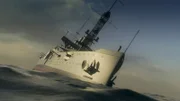 The USS San Diego sinking after hitting a mine (National Geographic)