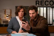 Pictured (L-R): Marcia Gay Harden as Margaret and Skylar Astin as Todd.