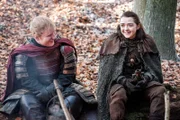 L-P: Lannister Soldier (Ed Sheeran), Arya Stark (Maisie Williams)