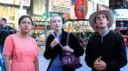Sabrina, Rebecca, Abe in Times Square.