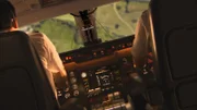 CGI NACHSTELLUNG: Blick aus dem Cockpit des Continental Express Fluges 2574, der in einer Spirale auf den Boden zusteuert, während er abstürzt. (Bildnachweis: © Cineflix 2011)