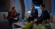 (v.l.n.r.) Lieutenant Gordon Malloy (Scott Grimes); Commander Kelly Grayson (Adrianne Palicki); Captain Ed Mercer (Seth MacFarlane)