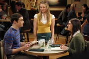L-R: Sheldon Cooper (Jim Parsons), Penny (Kaley Cuoco), Amy Farrah Fowler (Mayim Bialik).