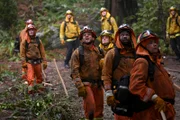 "Two Pink Lines" - Bode and his fellow prison inmate firefighters band together with the civilian station 42 crew to battle a monstrous fire that erupts after a plane crash. Meanwhile, the crews welcome a new member to the family, on FIRE COUNTRY, airing on a special day and time immediately following the AFC Championship Game, Sunday, Jan. 29 (10:00-11:00 PM, ET; 9:00-10:00 PM, CT; 8:00-9:00 PM, MT; 7:00-8:00 PM, PT) on the CBS Television Network and available to stream live and on demand on Paramount+*. (Time is approximate after post-game coverage.)  Pictured: Max Thieriot as Bode Donovan, Stephanie Arcila as Gabriela Perez, and W Tre Davis as Freddy Mills.  Photo: Sergei Bachlakov/CBS