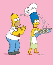 L-R: Homer, Marge
