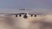 Vorderansicht des Flugzeugs. CGI STILL