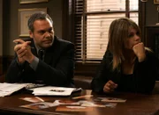 LAW & ORDER: CRIMINAL INTENT -- NBC Series -- "Acts of Contrition" -- Pictured: (l-r)  Vincent D'Onofrio as Det. Robert Goren,  Kathryn Erbe as Det. Alexandra Eames  -- NBC Universal Photo: Will Hart  FOR EDITORIAL USE ONLY -- DO NOT RE-SELL/DO NOT ARCHIVE   Law & Order:Criminal Intent #05005  "Acts of Contrition" Scene 35 (int) Carver's Office Vincent D'Onofrio (Goren) Kathryn Erbe (Eames) Countney B. Vance (Carver) photo credit: Will Hart / NBC Universal
