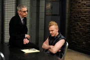 -- 'Traumatic Wound' Episode 1421 -- Pictured: (l-r) Richard Belzer as Detective John Munch, Robin Lord Taylor as Dylan Fuller -- (Photo by: Virginia Sherwood/NBC)