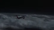 Front view of plane flying, CGI Still