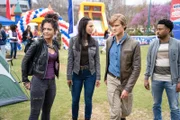 L-R: Riley Davis (Tristin Mays), Desi Nguyen (Levy Tran), Angus 'Mac' MacGyver (Lucas Till), Wilt Bozer (Justin Hires)