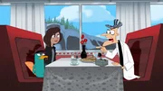 PHINEAS AND FERB - "Sidetracked" - Agent P teams up with a former partner, a human agent named Lyla, to stop a hijacked train running along the US/Canadian border.  In a past mission, they had a falling out, so Agent P must decide whether or not he can trust Lyla and her unique sense of logic to get them through the mission, defeat Doofenshmirtz and save the train's passengers and Canada's national treasure - a moose named Albert. This episode of "Phineas and Ferb" premieres Friday, March 1 (9:00 p.m., ET/PT) on Disney Channel. (DISNEY CHANNEL) PERRY THE PLATYPUS, LYLA, DR. DOOFENSHMIRTZ