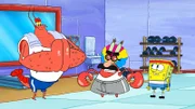 v.li.: Larry, Mr. Krabs, SpongeBob