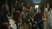 Bei den Phäaken wird Odysseus gastfreundlich aufgenommen. Beim Festmahl lauscht der Held den Worten eines blinden Sängers. Einige Forscher vermuten, dass sich hinter dem blinden Sänger der Dichter Homer verbirgt.