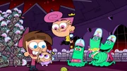 Vorne, l-r: Timmy, Poof, Wanda, Mark Chang, Queen Jipjorrulac, King Gripullon