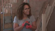 Alanna from the West Midlands, getting stuck into working on her kitchen mid-renovation