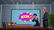 Die Chipmunks sehen sich im Fernsehen eine Spielshow an. Alvin ist der Meinung, die Chipmunks seien viel besser im Beantworten der Fragen und promt werden sie zu den neuen Gesichtern der Quizz Show von "Boom!"