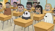 vorne, v.li.: Baby Grizz, Baby Panda, Baby Ice Bear