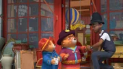 v.li.: Paddington, Tante Lucy, PC Wells