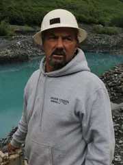 Dave Turin prospecting at Glacier Creek, Valdez, Alaska.