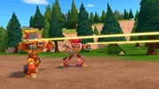 AJ (oben), Robot Blaze, Robot Sparkle (r.)