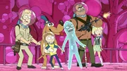 L-R: Roger, Morty, Alexander, Dr. Xenon Bloom, Poncho, Annie
