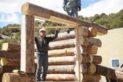 Marty building the greenhouse at the Garcia Homestead in Fort Garland, Colorado.