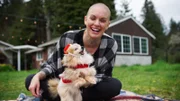 Amanda with rescue dog.