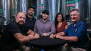The TAPS team takes a photo   L-R: Jason Hawes, Dave Tango, Steve Gonsalves and Shari DeBenedetti with Church Brew Works owner, Sean Casey.
