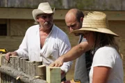 Marty, Misty and Josh building rail fence at the Zabecs Homestead in Kinsale, Virginia.