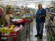 Amanda shopping with her dad David.