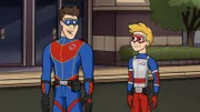 L-R: Ray / Captain Man, Henry / Kid Danger
