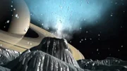CGI-BILD: Der Kryovulkan auf Enceladus spuckt Eis in den Himmel.  (Photo Credit: © BASE Productions/ Sauce)