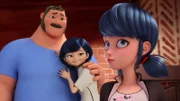 L-R: Tom Dupain, Sabine Cheng und Marinette Dupain-Cheng