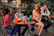 JESSIE - "Where's Zuri?" - Jessie and Zuri discover Stewart has a new laid-back "manny" named Hudson. Having grown to like Stewart, Zuri resents being told not to see him, and they run off together, in a new episode of "Jessie" premiering FRIDAY, JUNE 20 (8:00 PM - 8:30 p.m., ET/PT) on Disney Channel. (DISNEY CHANNEL/Eric McCandless) SKAI JACKSON, J.J. TOTAH, DEBBY RYAN, MATT SHIVELY