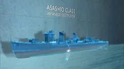 Schematische Darstellung des japanischen Zerstörers der Asashio-Klasse. (Pazifikflotte II Productions Inc.)
