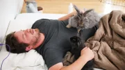 Chris McKernan with bunnies.