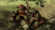 L - R: Raphael, Michelangelo
