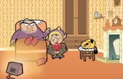 v.li.: Mrs. Wicket, Mr. Bean, Scrapper
