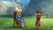 Heidi und Clara sind vergnügt auf der Weide.