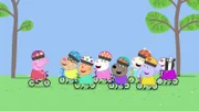 v.li.: Peppa Pig, Pedro Pony, Candy Cat, Suzy Sheep, Danny Dog, Rebecca Rabbit, Emily Elephant, Zoe Zebra