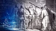 Mit einem leistungsstarken Fernrohr, das Galileo Galilei sich selbst baute, beobachtet er vier helle Objekte, die den Jupiter umkreisen.