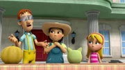 L-R: Cap'n Turbot, Farmer Yumi, Katie