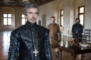 NELLA FOTO, DA SINISTRA PETER CAPALDI (CARDINALE RICHELIEU ), HUGO SPEER (CAPITANO TREVILLE) E TOM BURKE (ATHOS)