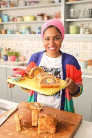 Nadiya Hussain mit ihrem ‚Hackbraten Wellington‘.