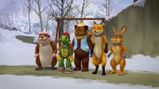 Für den neuen Feiertag haben die Freunde ein neues Spiel erfunden.