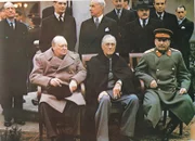 Churchill, Roosevelt und Stalin auf der Konferenz in Jalta im Februar 1945.