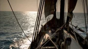 Das Kolumbus-Schiff "Santa Maria" fährt übers Meer.